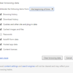 clear browing data