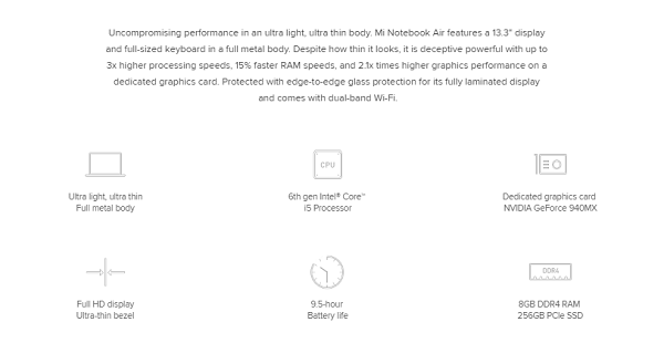 xiaomi mi notebook air specification xiaomi mi notebook air specification
