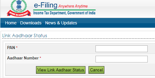 pan aadhaar linking status