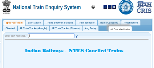 Indian Railways - NTES Cancelled Trains